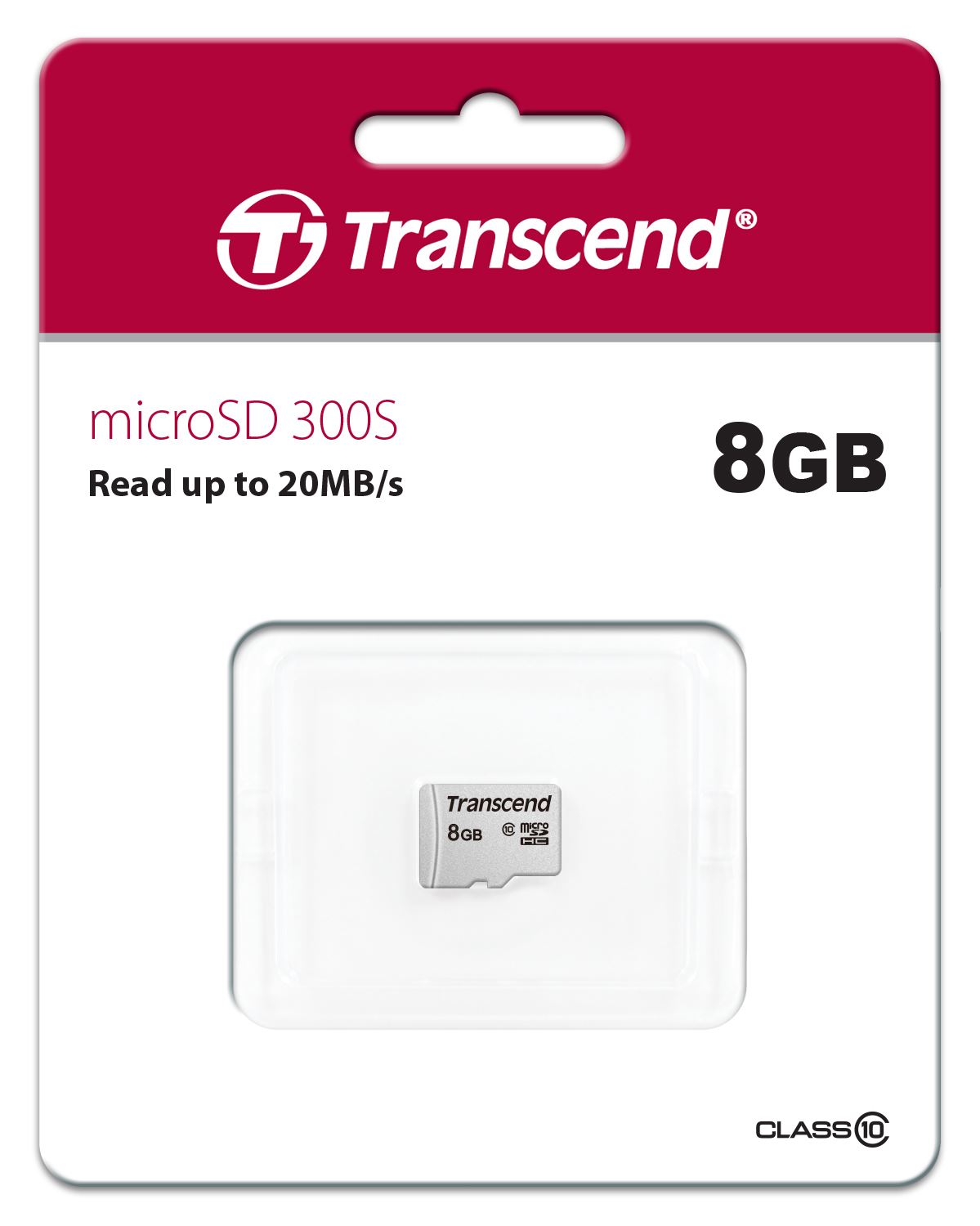 Karta TRANSCEND MicroSDHC 8GB 300S,  trieda 10,  bez adaptéra1 