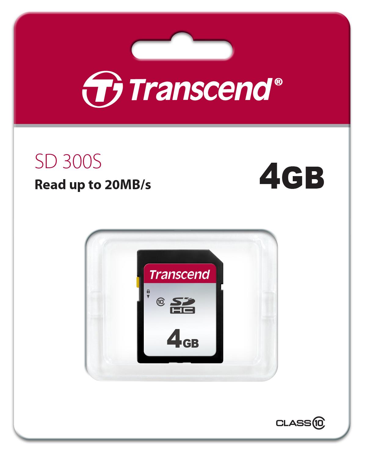Karta TRANSCEND SDHC 4GB 300S,  trieda 10 (R:20/ W:10 MB/ s)0 