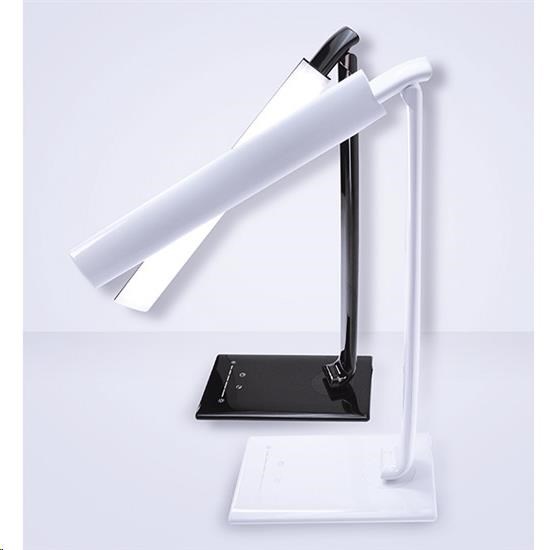 Solight LED stolní lampička stmívatelná,  12W,  volba teploty světla,  USB,  bílý lesk4 