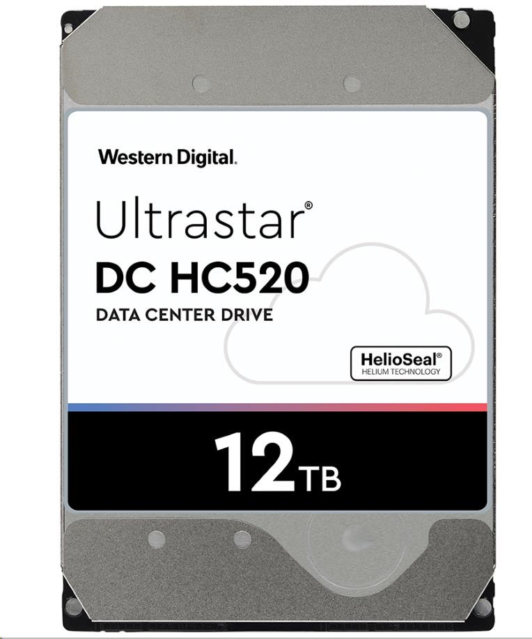 Western Digital Ultrastar® HDD 12TB (HUH721212ALE600) DC HC520 3.5in 26.1MM 256MB 7200RPM SATA 512E ISE P30 
