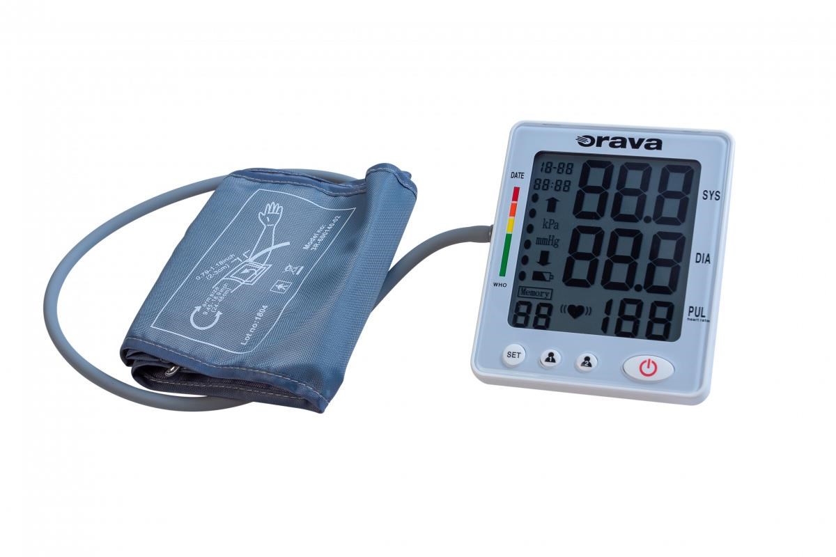 Orava TL-100 digitální tlakoměr,  LCD displej,  indikace arytmie,  paměť pro 2 osoby,  bílá2 
