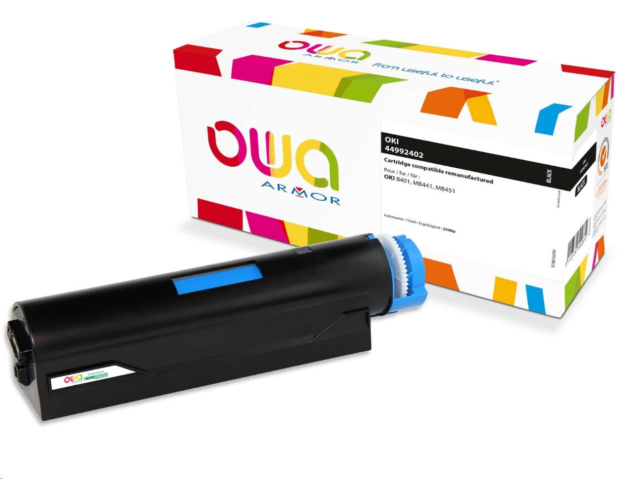 OWA Armor toner pre OKI Laserjet B401/ MB451,  2500 strán,  44992402,  čierna/ čierna0 