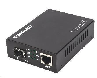 Konvertor Intellinet 10GbE,  1x slot SFP+,  1x port 10GBase-T RJ452 