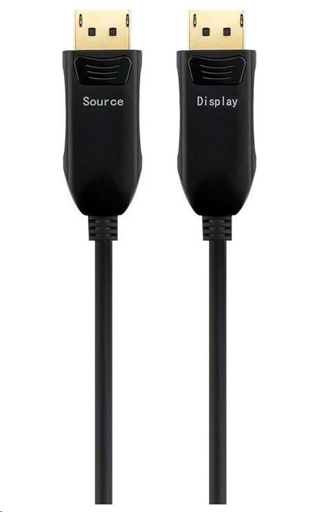 PREMIUMCORD Optický DisplayPort 1.4 pripojovací kábel M/ M,  pozlátený konektor. 15m0 