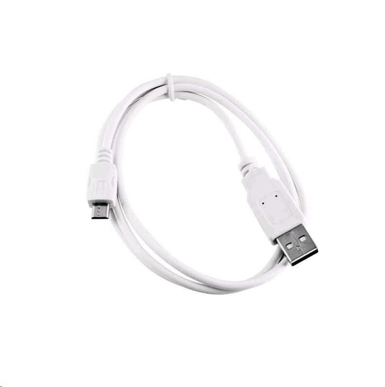 Kábel C-TECH USB 2.0 AM/ Micro, 2m, biely