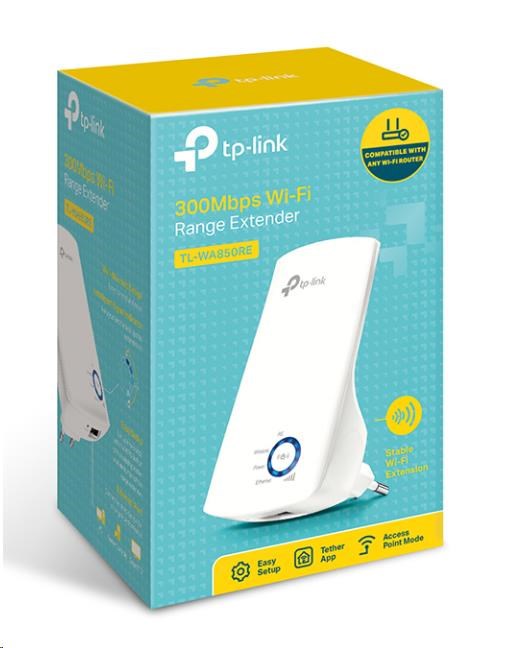 TP-Link TL-WA850RE WiFi4 Extender/Repeater (N300,2,4GHz,1x100Mb/s LAN)3 