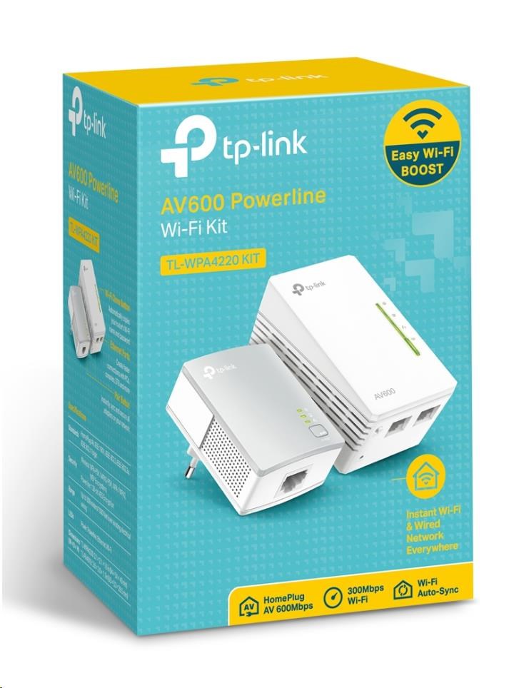 TP-Link TL-WPA4220KIT OneMesh WiFi4 powerline set (N300,  AV600, 2x100Mb/ s, HomePlug AV2)2 