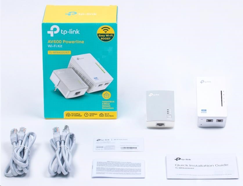 TP-Link TL-WPA4220KIT OneMesh WiFi4 powerline set (N300,  AV600, 2x100Mb/ s, HomePlug AV2)3 