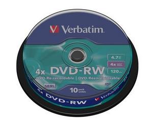 VERBATIM DVD-RW(10-pack)Spindle/ 4x/ 4.7GB0 
