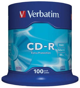 VERBATIM CD-R(100-Pack)Spindle/ EP/ DL/ 52x/ 700MB0 