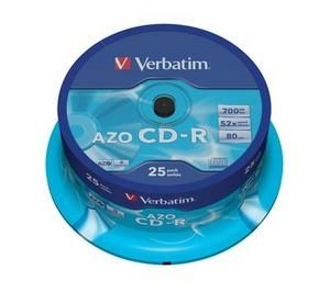 VERBATIM CD-R (25-Pack) Cake/ Crystal/ 52x/ 700MB0 