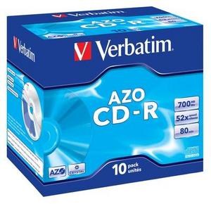 VERBATIM CD-R(10-Pack)Jewel/ Crystal/ DLP/ 52x/ 700MB0 