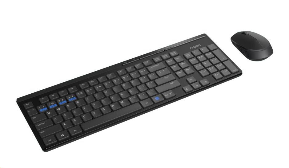 RAPOO set klávesnice a myši 8100M Bezdrôtový viacrežimový set optickej myši a klávesnice čierny CZ/ SK1 