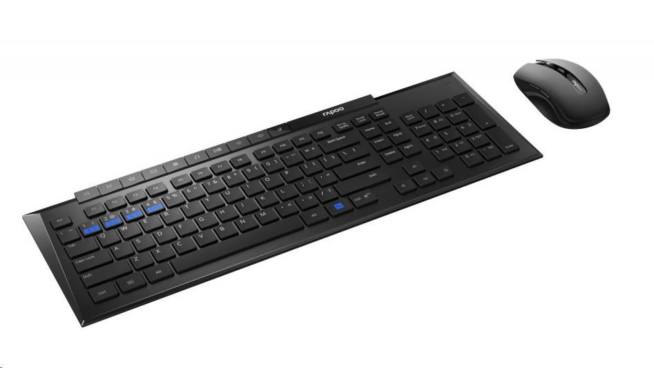 Set klávesnice a myši RAPOO 8200M Wireless Multi-Mode Optical Mouse and Keyboard Set Black CZ/ SK0 