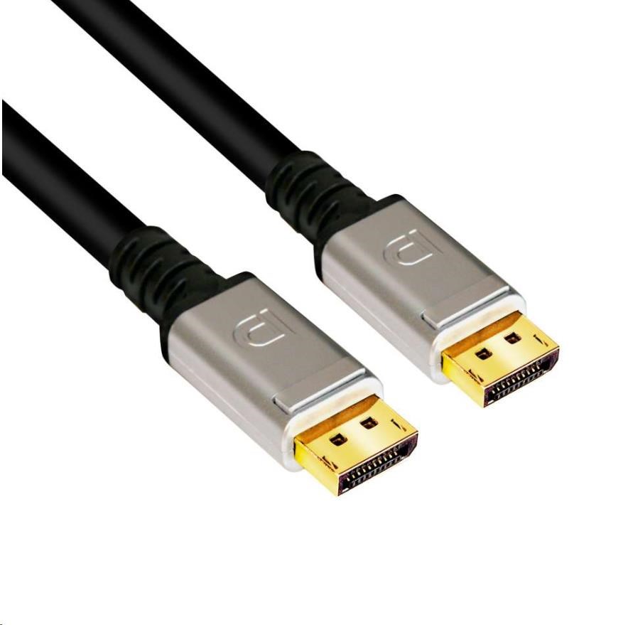 Club3D Kabel certifikovaný DisplayPort 1.4,  HBR3,  8K60Hz (M/ M),  stříbrné koncovky,  4m,  24 AWG1 