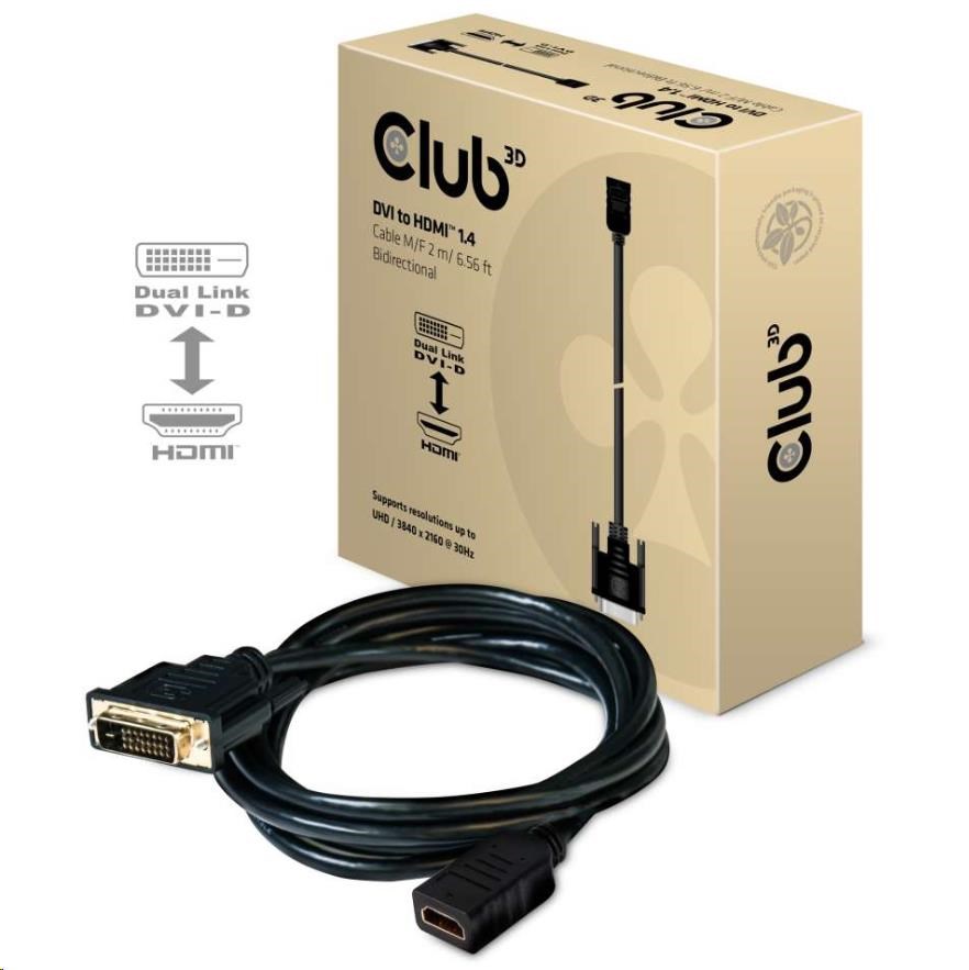 Club3D Kabel DVI-D na HDMI 1.4,  (M/ F),  2m0 