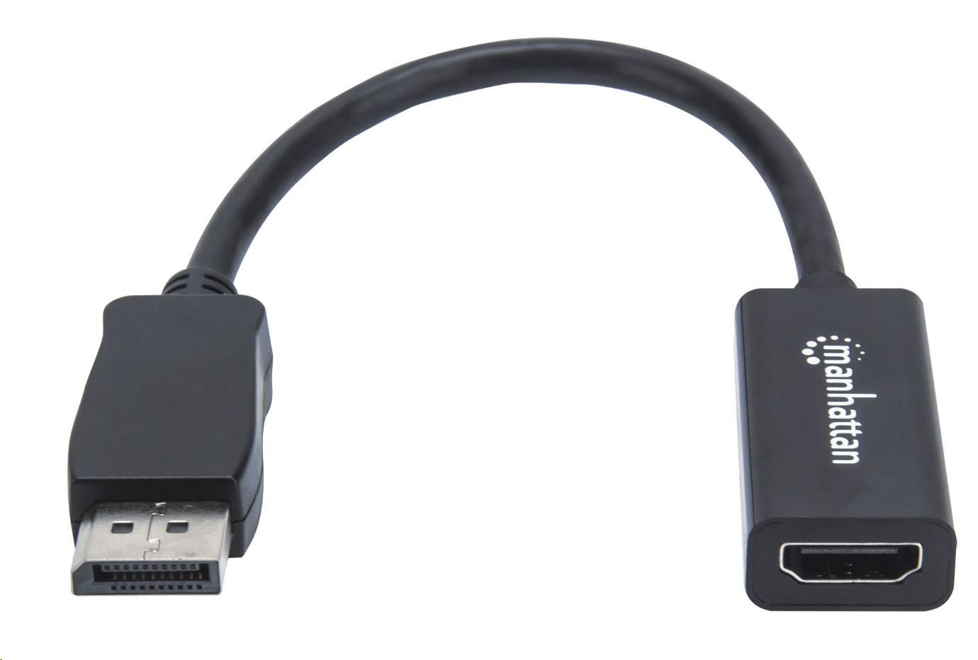 Adaptér MANHATTAN,  DisplayPort,  DP-Male/ HDMI-Female,  čierny2 