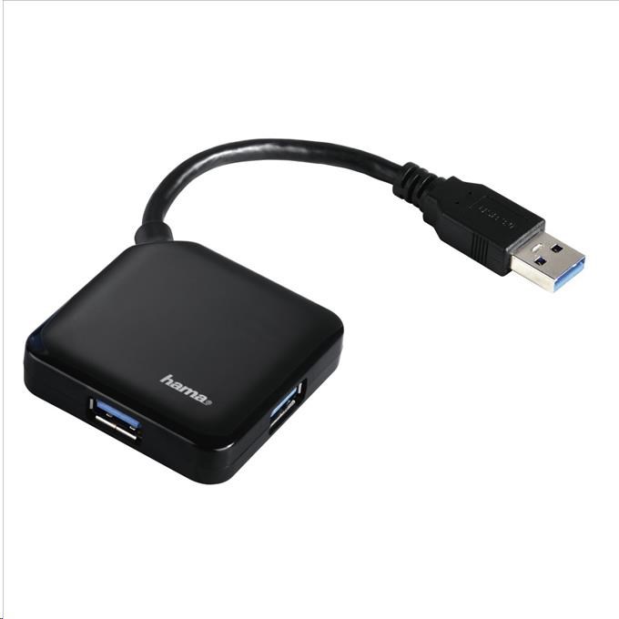 Hama USB 3.0 Hub 1:4,  čierna0 