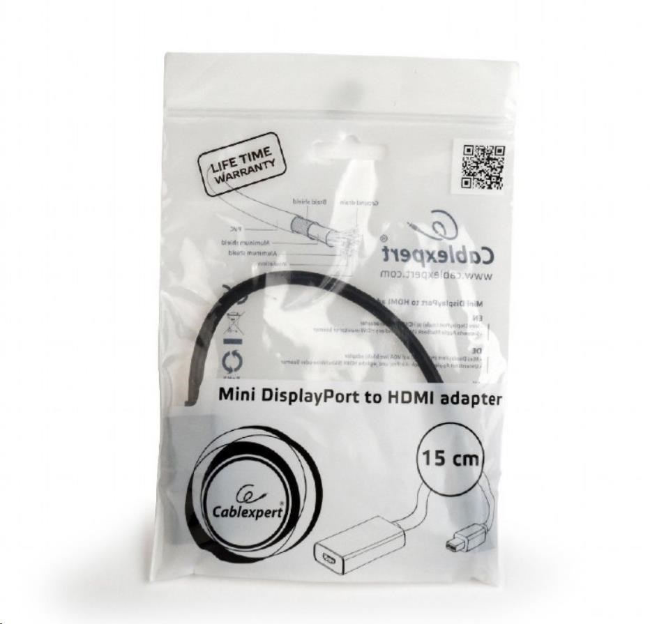 GEMBIRD Cable CABLEXPERT červená. miniDisplayport na HDMI,  M/ F,  čierny1 