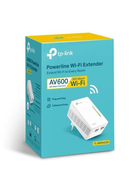 TP-Link TL-WPA4220 WiFi4 powerline adaptér repeater (N300,  AV600, 2x100Mb/ s, HomePlug AV2)6 