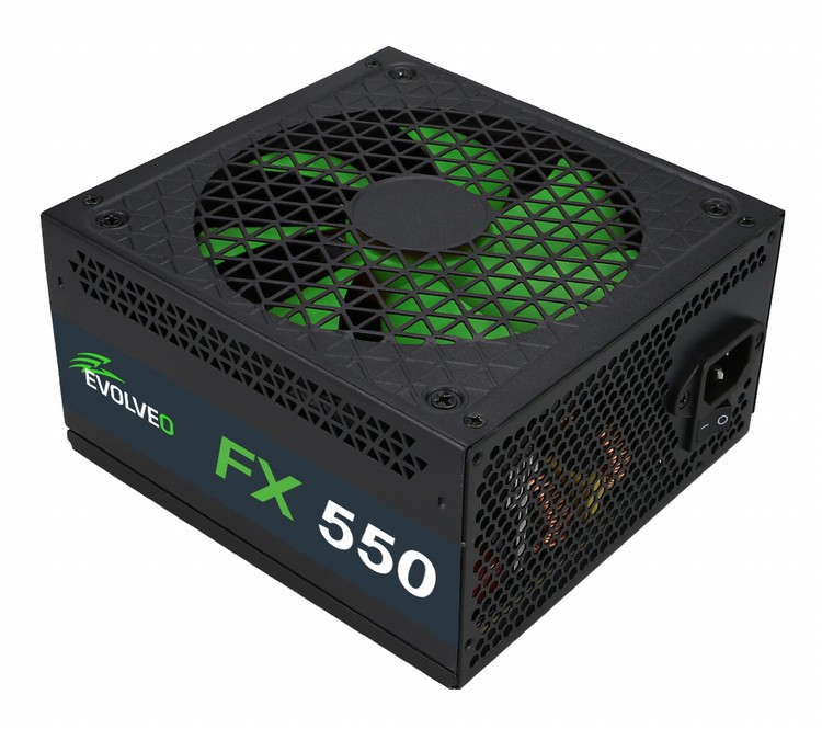 EVOLVEO FX 550 , napájací zdroj 550W ATX, 14cm, tichý, 80+, bulk6 
