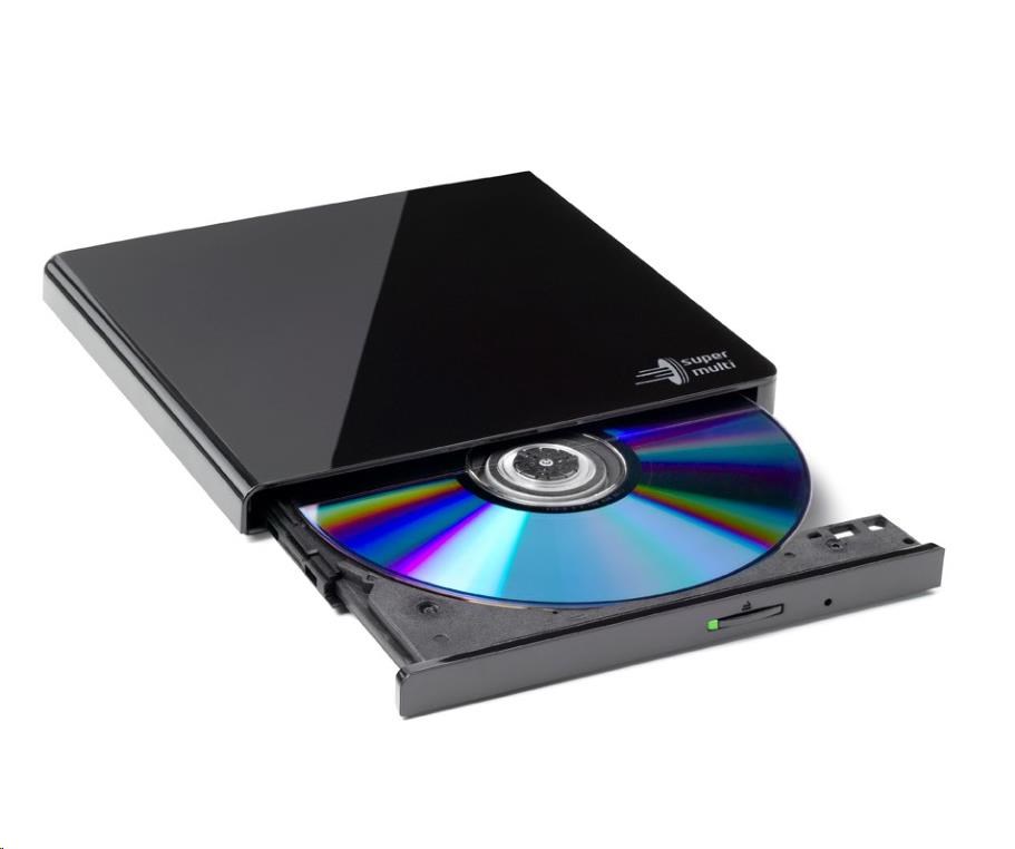 HITACHI LG - externá mechanika DVD-W/ CD-RW/ DVD±R/ ±RW/ RAM GP57EB40,  Slim,  čierna,  box+SW3 