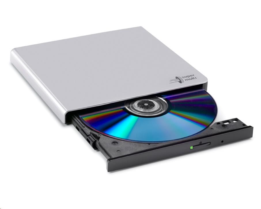 HITACHI LG - externá mechanika DVD-W/CD-RW/DVD±R/±RW/RAM GP57ES40, Slim, Silver, box+SW1 