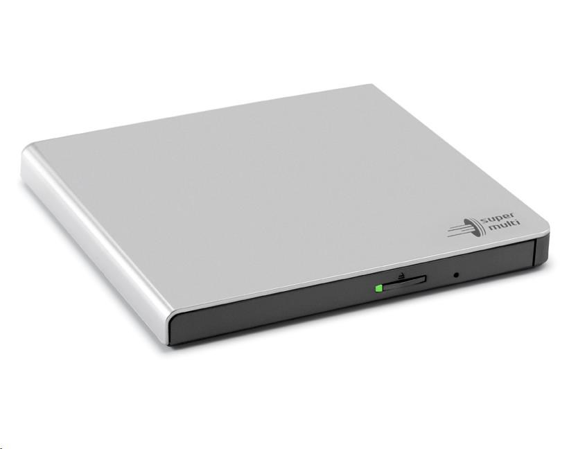 HITACHI LG - externá mechanika DVD-W/ CD-RW/ DVD±R/ ±RW/ RAM GP57ES40,  Slim,  Silver,  box+SW2 