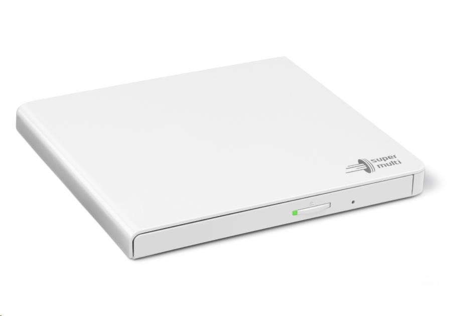 HITACHI LG - externá mechanika DVD-W/ CD-RW/ DVD±R/ ±RW/ RAM GP57EW40,  Slim,  biela,  krabica+SW1 