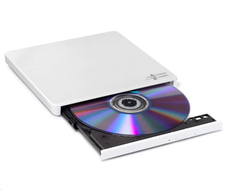 HITACHI LG - externá mechanika DVD-W/CD-RW/DVD±R/±RW/RAM GP60NW60, Slim, biela, krabica+SW0 