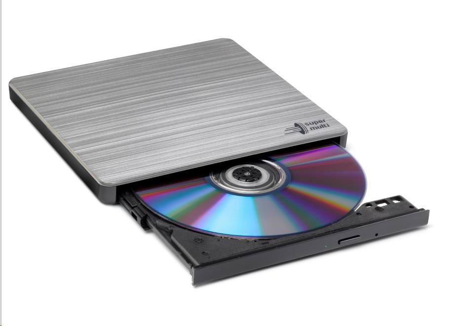 HITACHI LG - externá mechanika DVD-W/CD-RW/DVD±R/±RW/RAM GP60NS60, Slim, Silver, box+SW0 