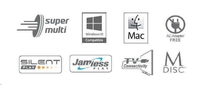 HITACHI LG - externá mechanika DVD-W/ CD-RW/ DVD±R/ ±RW/ RAM GP60NS60,  Slim,  Silver,  box+SW1 