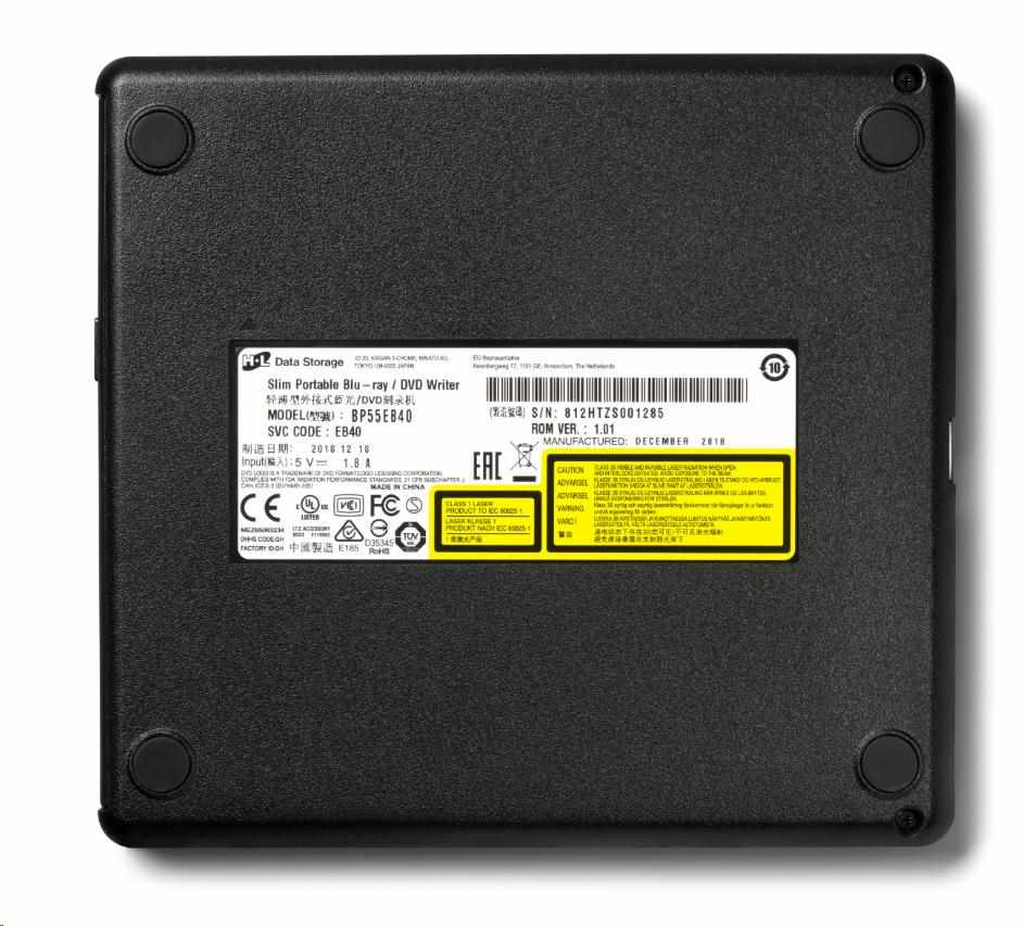 HITACHI LG - Externý disk BD-W/ CD-RW/ DVD±R/ ±RW/ RAM/ M-DISC BP55EB40,  čierny,  box+SW3 