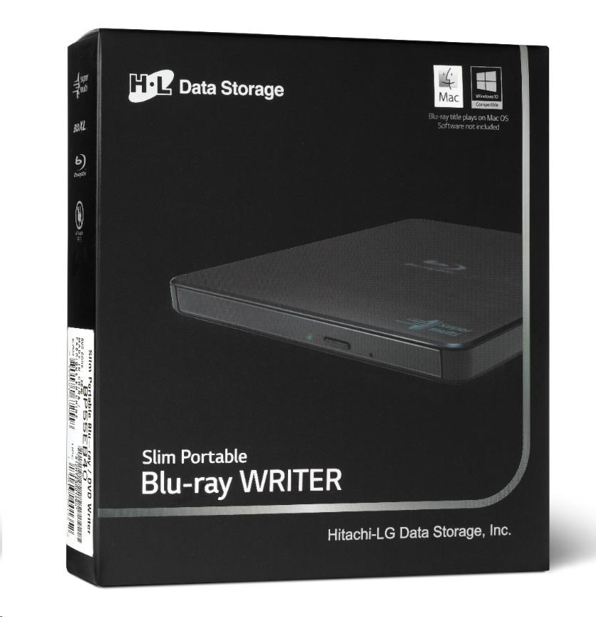 HITACHI LG - Externý disk BD-W/ CD-RW/ DVD±R/ ±RW/ RAM/ M-DISC BP55EB40,  čierny,  box+SW4 