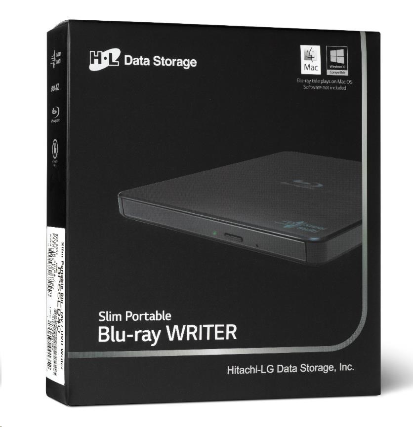 HITACHI LG - Externý disk BD-W/CD-RW/DVD±R/±RW/RAM/M-DISC BP55EB40, čierny, box+SW1 