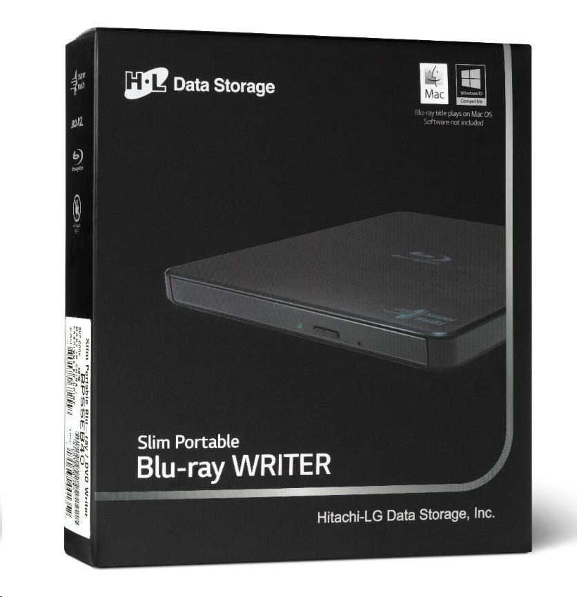HITACHI LG - Externý disk BD-W/CD-RW/DVD±R/±RW/RAM/M-DISC BP55EB40, čierny, box+SW6 