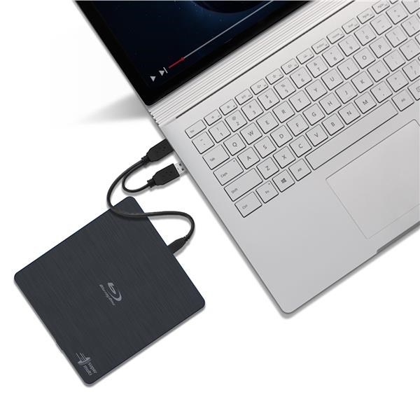 HITACHI LG - Externý disk BD-W/ CD-RW/ DVD±R/ ±RW/ RAM/ M-DISC BP55EB40,  čierny,  box+SW7 