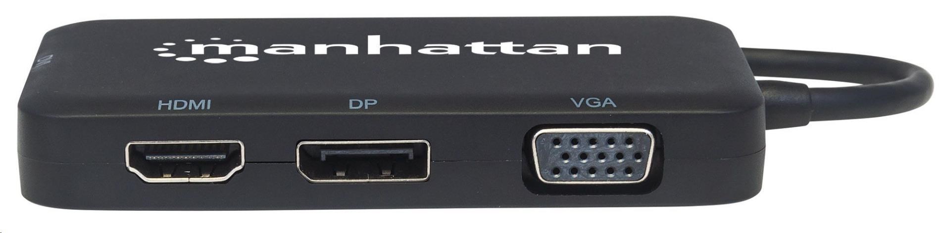 MANHATTAN USB-C na HDMI/ DP/ VGA/ DVI dokovacia stanica3 
