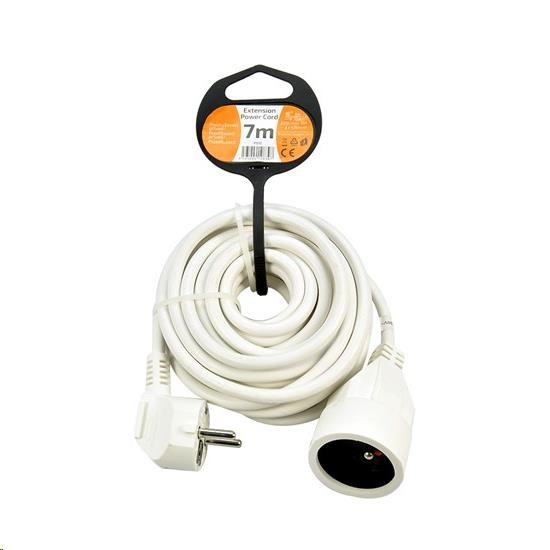 Solight prodlužovací kabel - spojka,  1 zásuvka,  bílá,  7m1 