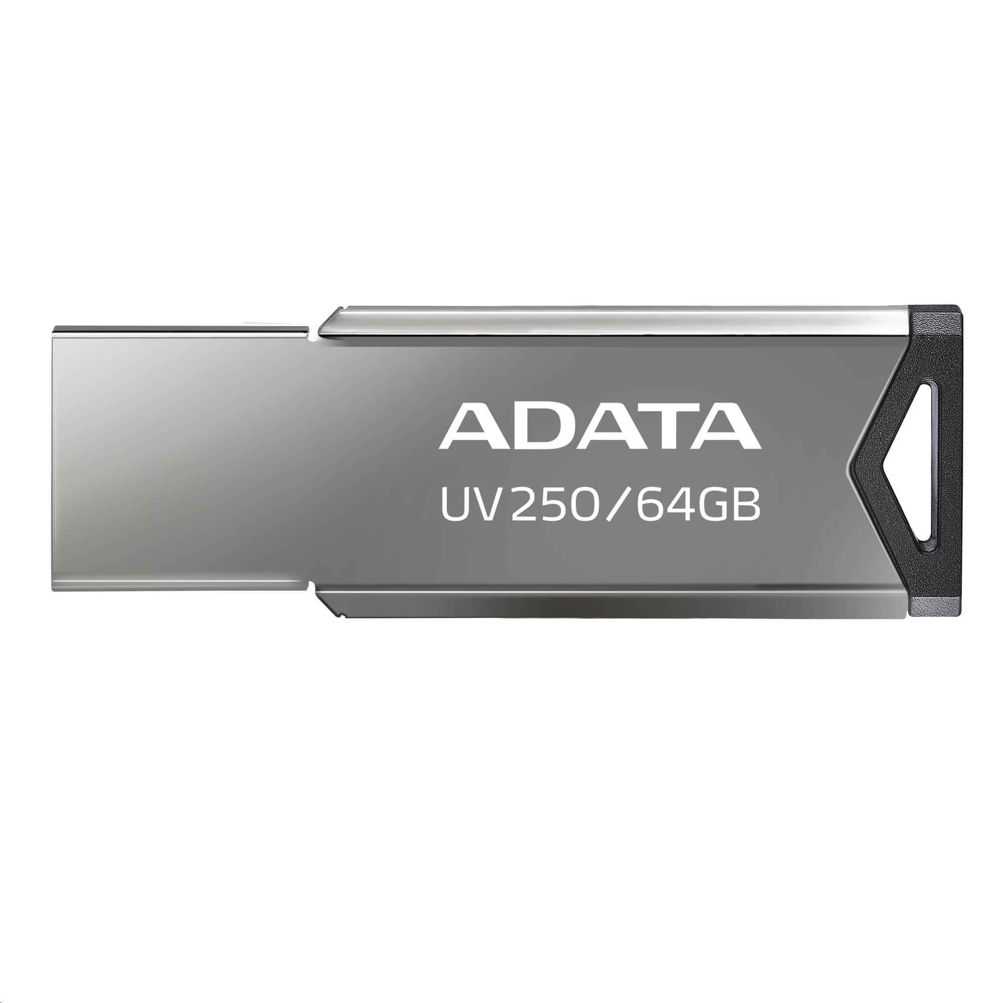 ADATA Flash Disk 64GB UV250,  USB 2.0 Dash Drive,  strieborná0 