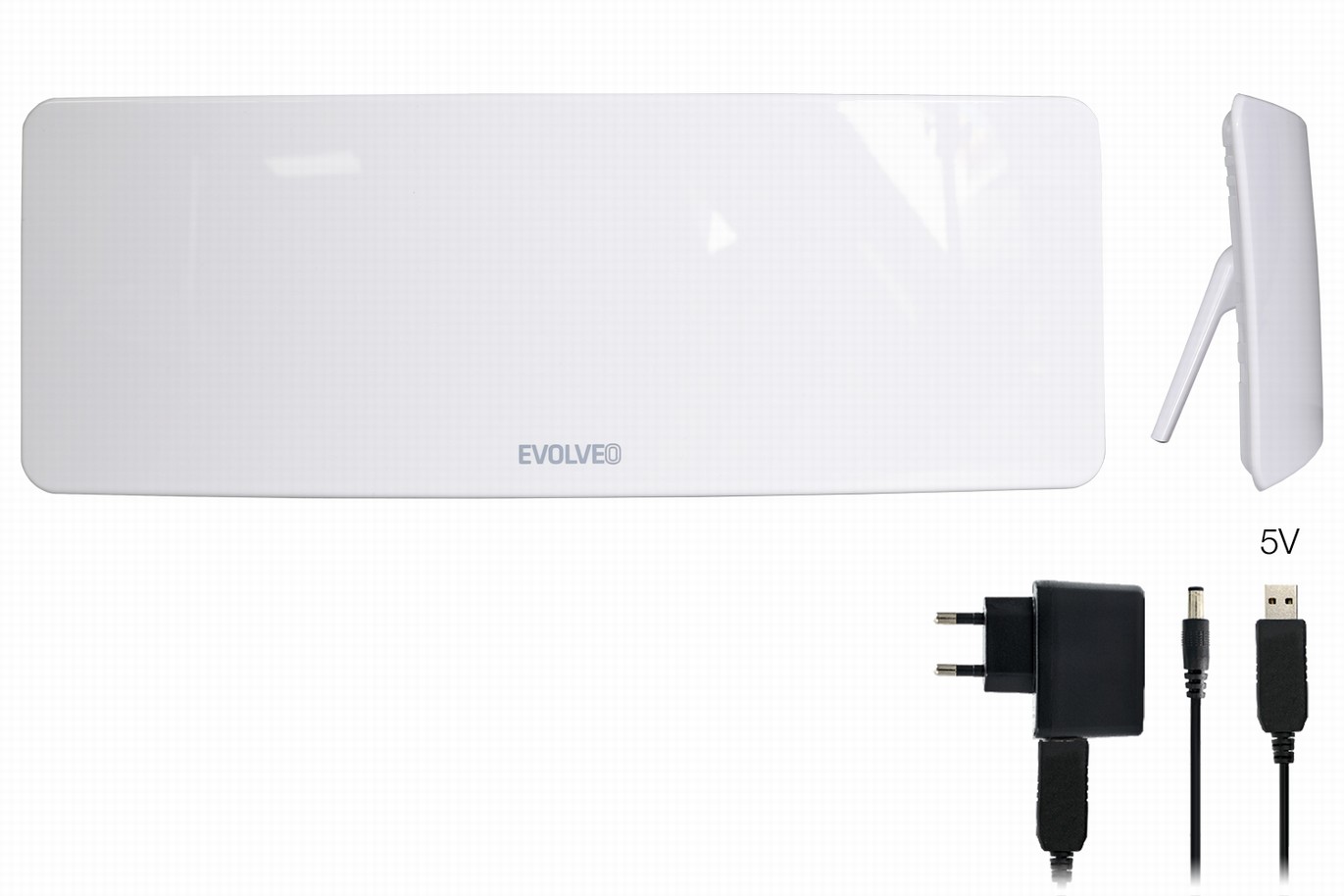 EVOLVEO Xany 1,  230/ 5V,  aktivní pokojová anténa DAB+/ DVB-T2,   filtr LTE, 4G, 5G1 