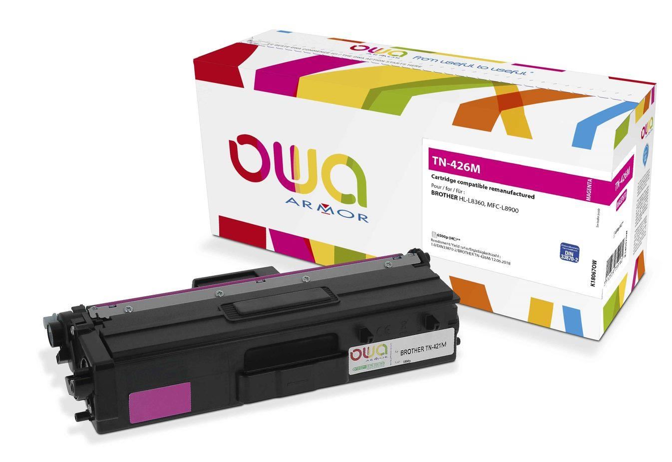 OWA Armor toner pre BROTHER HL-L 8360,  6.500 strán.,  com. s TN426M červená/ magenta0 