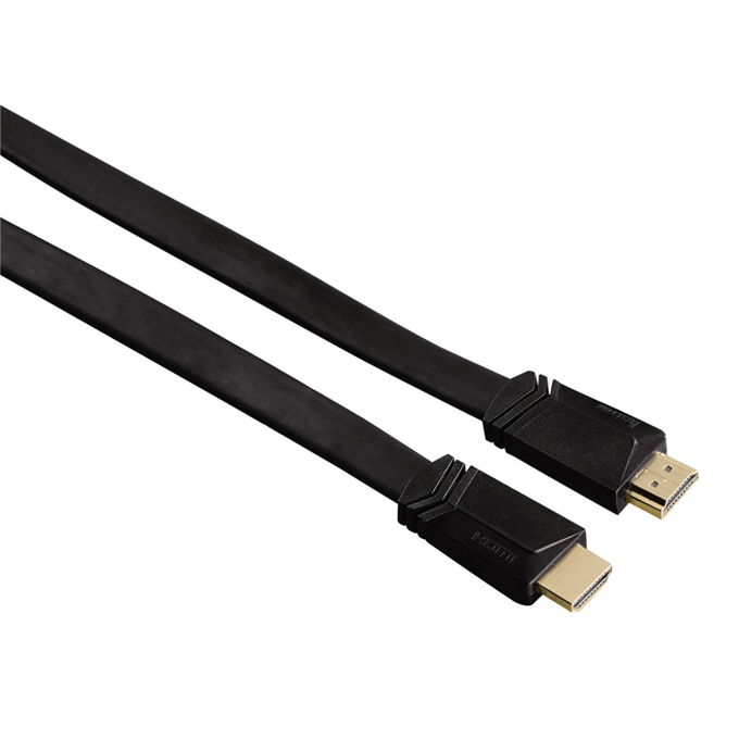 Hama HDMI kábel vidlica-vidlica,  plochý,  pozlátený,  3*,  1, 5 m1 