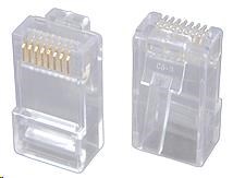Solarix Konektor RJ45 CAT5E UTP 8p8c nestíněný neskládaný na licnu /  100 ks KRJ45/ 50 