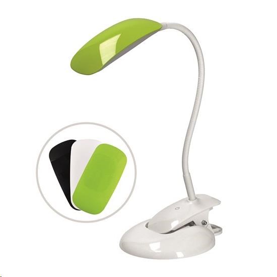 Solight LED stmívatelná lampička 2v1,  podstavec i klip,  5W 4000K,  3 barevné kryty0 