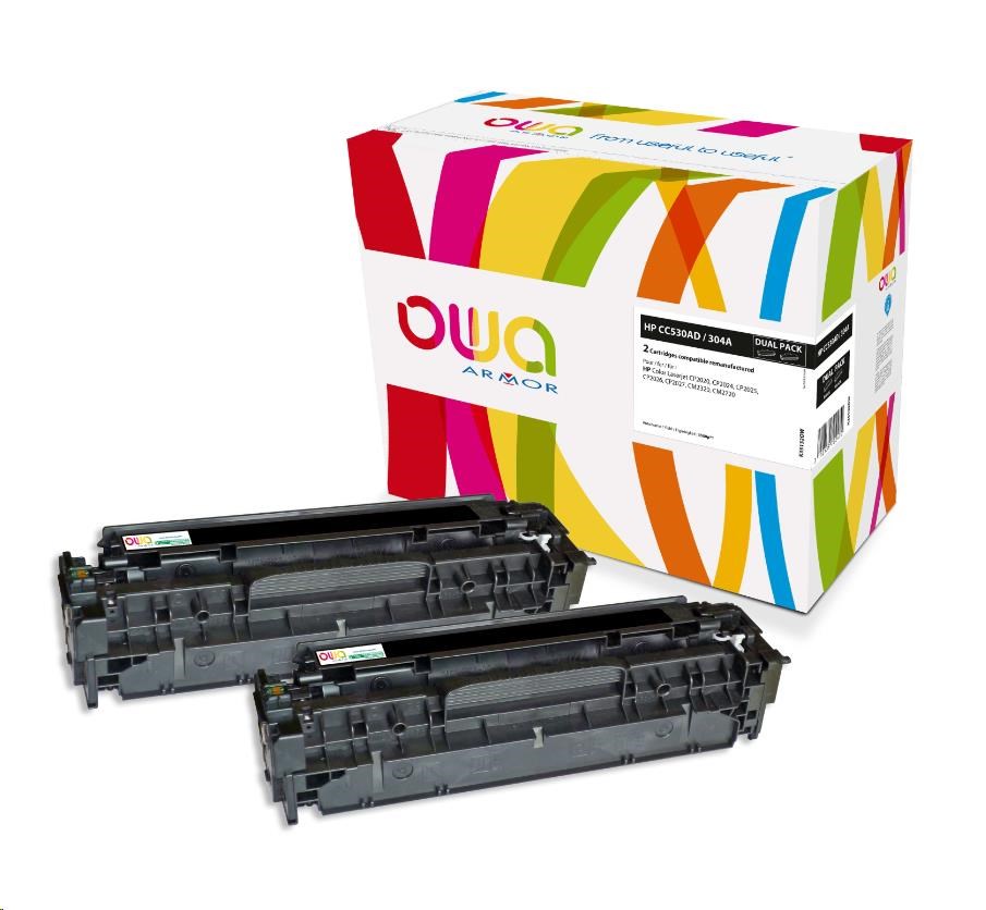 OWA Armor toner pre HP Color LJ CP2020,  CP2025,  CM2320,  CM2720,  2x3500 strán,  CC530AD,  čierna/ čierna0 