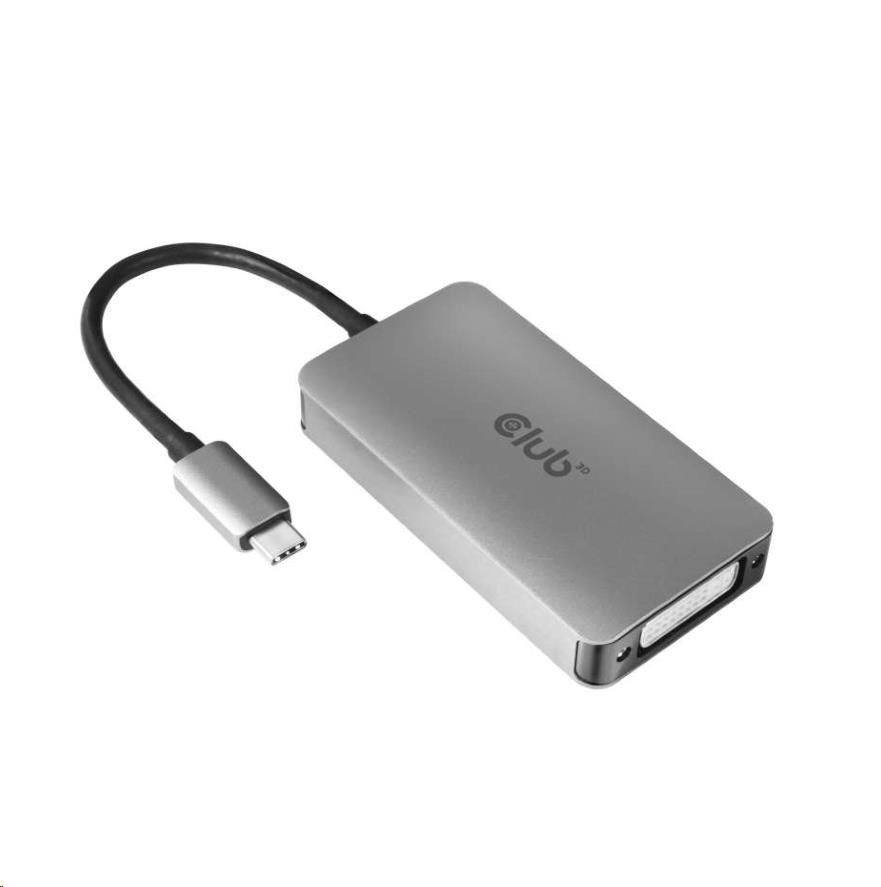 Club3D Active USB Type C to DVI-I Dual Link Adapter, HDCP on0 