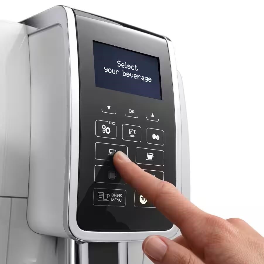 DeLonghi ECAM 350.35.W Dinamica plnoautomatický kávovar,  1450 W,  15 bar,  LCD displej,  bílá3 