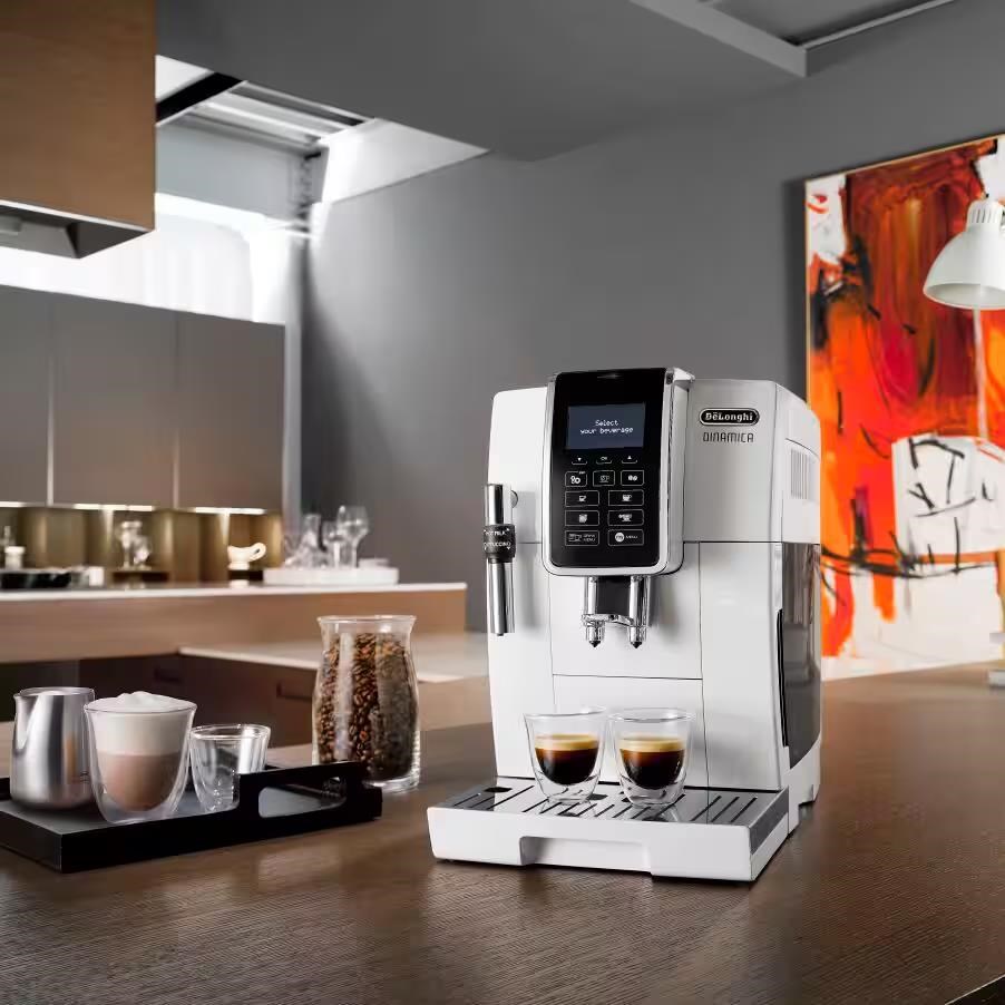 DeLonghi ECAM 350.35.W Dinamica plnoautomatický kávovar,  1450 W,  15 bar,  LCD displej,  bílá4 