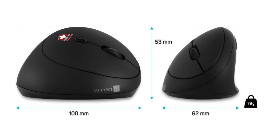 CONNECT IT FOR HEALTH LADIES ergonomická vertikálna myš,  bezdrôtová10 